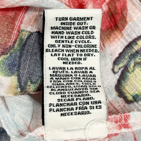 Zac & Rachel Floral Watercolor Ruffle Neck 3/4 Sleeve Flowy Top Women’s Large - Picture 10 of 11